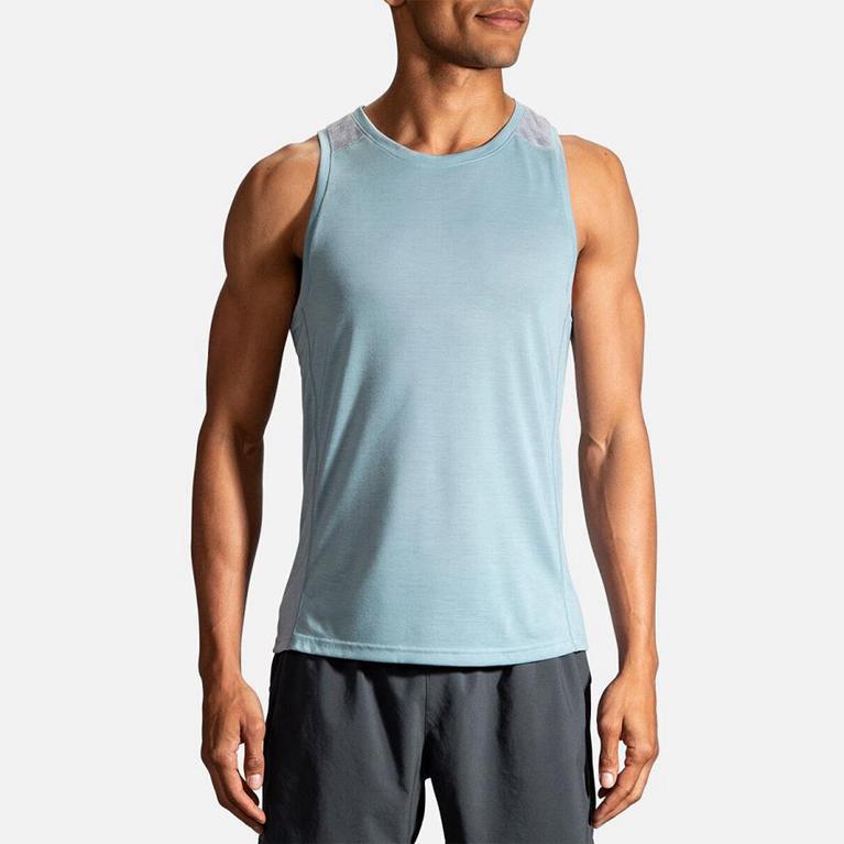 Brooks Distance Running Tank Top - Men's - Blue (67508-KBIC)